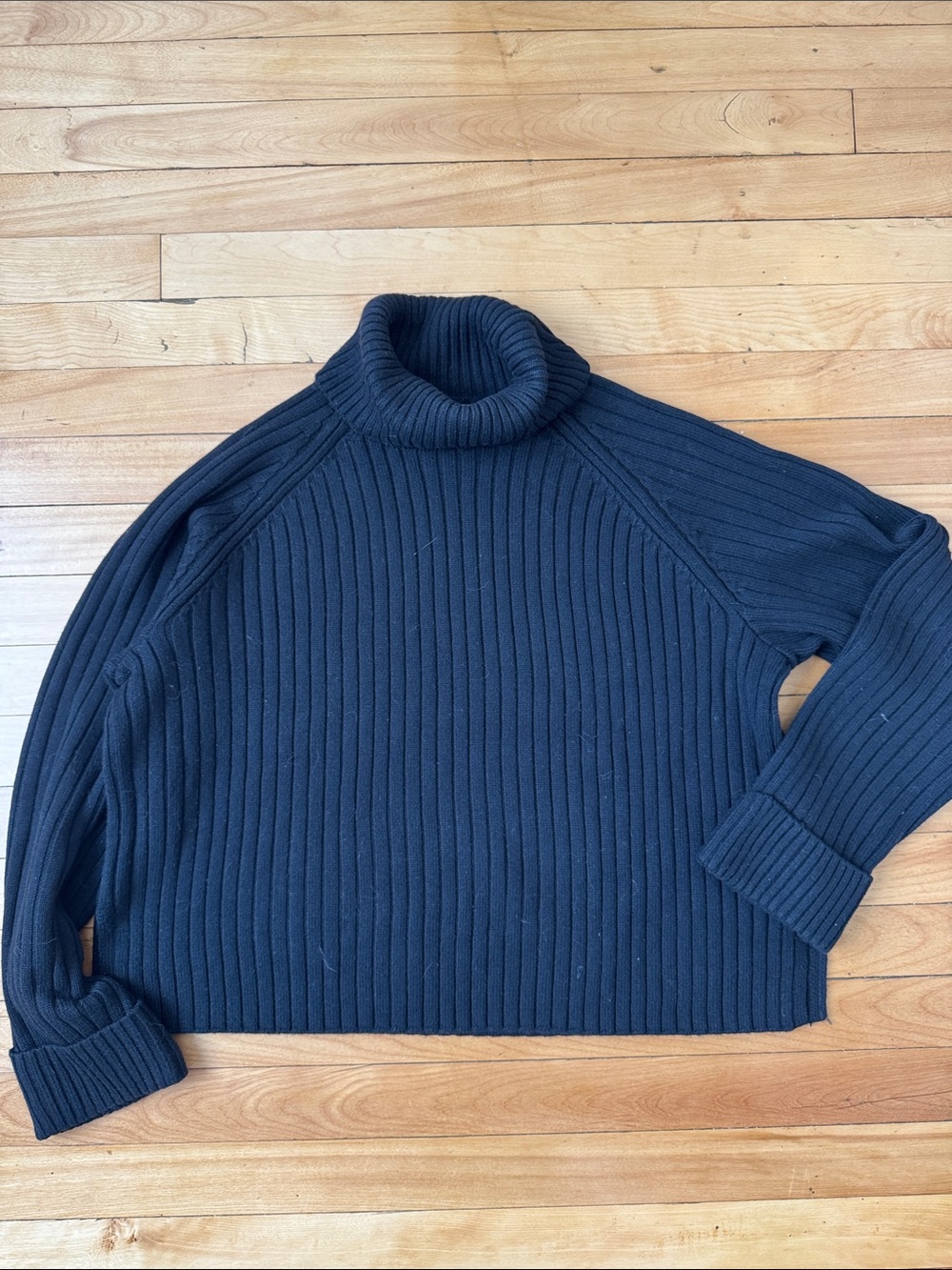 Reitmans Black Ribbed Turtleneck Sweater